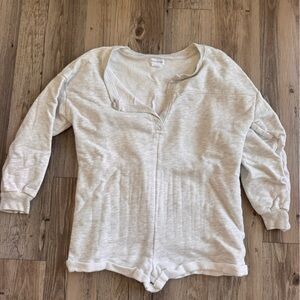 Lovers + Friends Cream Fleece Romper